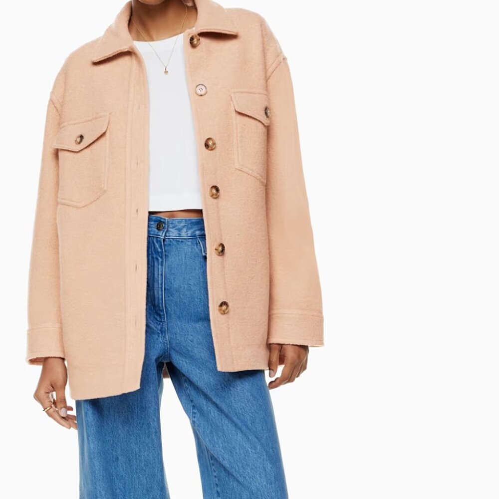Atirtzia Wilfred Free The Ganna Merino Wool Utility Shirt Jacket Preppy Classic